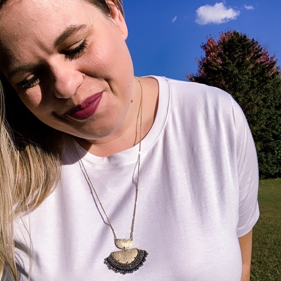 NEW Silver Beaded Dangle Necklace & Earrings, Rue - Picture 2 of 3